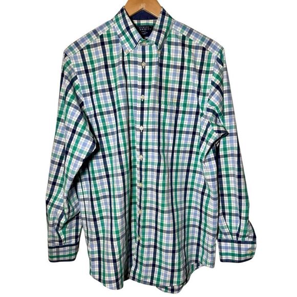 Charles Tyrwhitt Poplin Weave Classic Fit Button Down Long Sleeve Shirt Plaid M - Picture 1 of 3